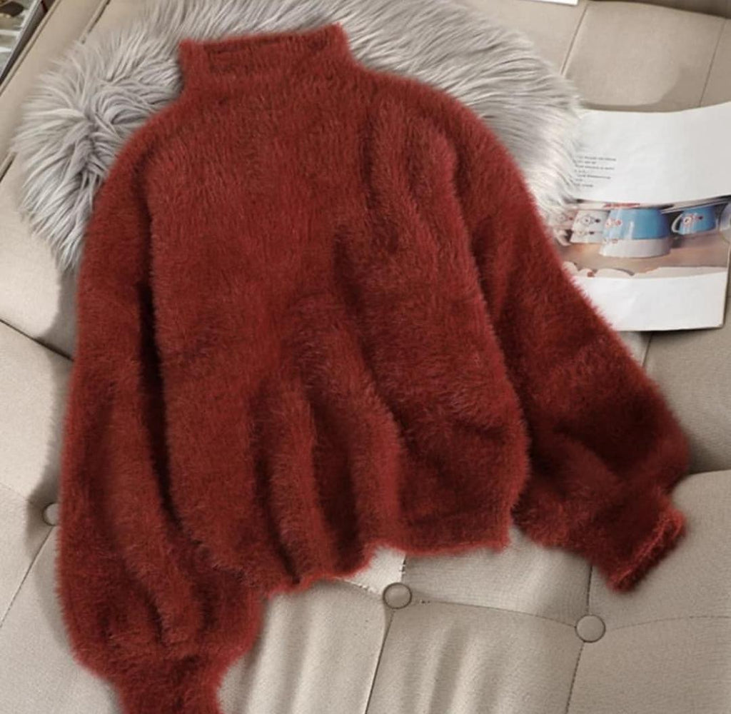 Luxury Mohair Jumpers - Maroon