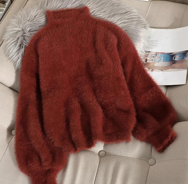 Luxury Mohair Jumpers - Maroon