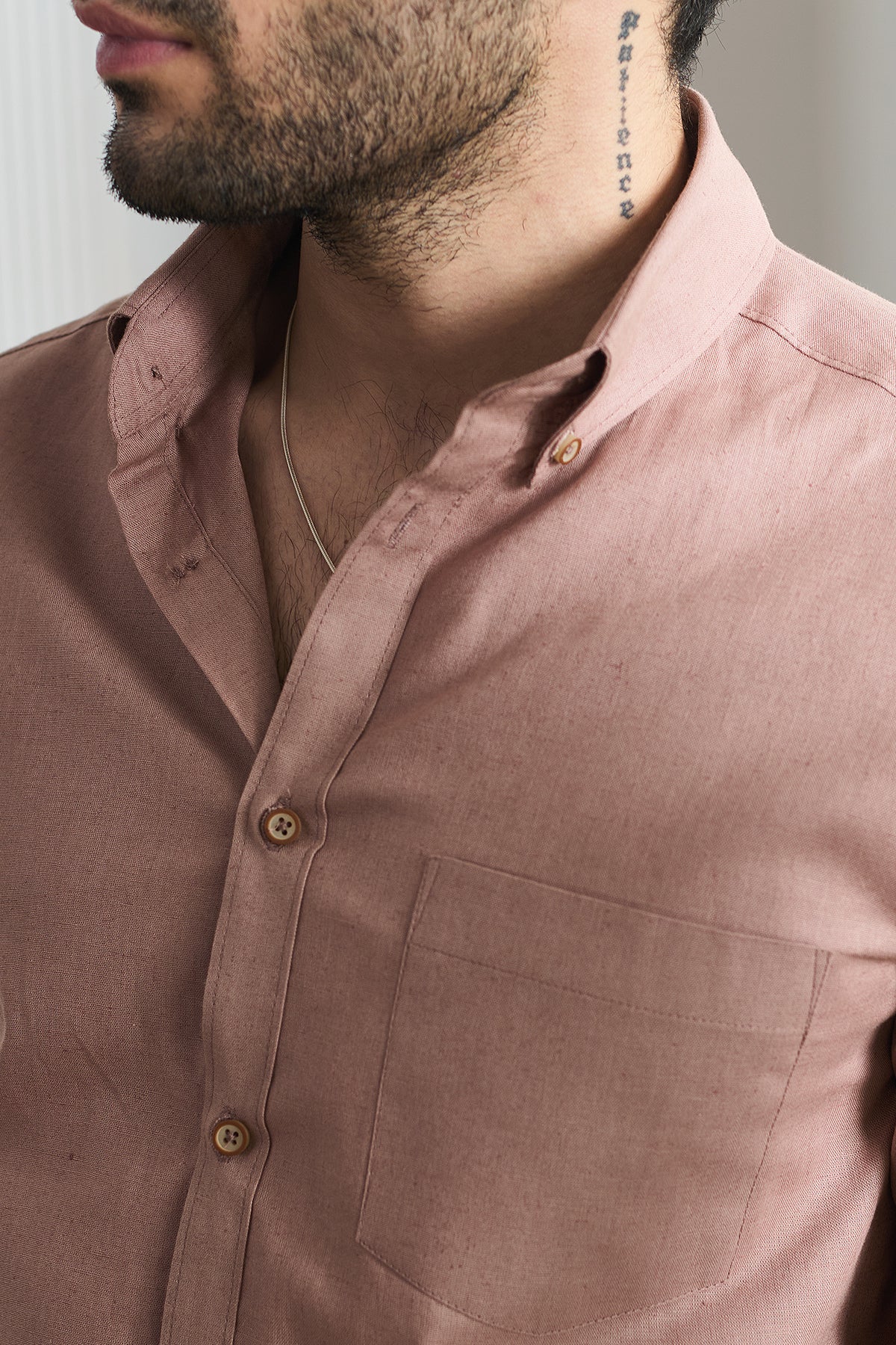 Pink Prose Cotton Linen Shirt - Regular fit