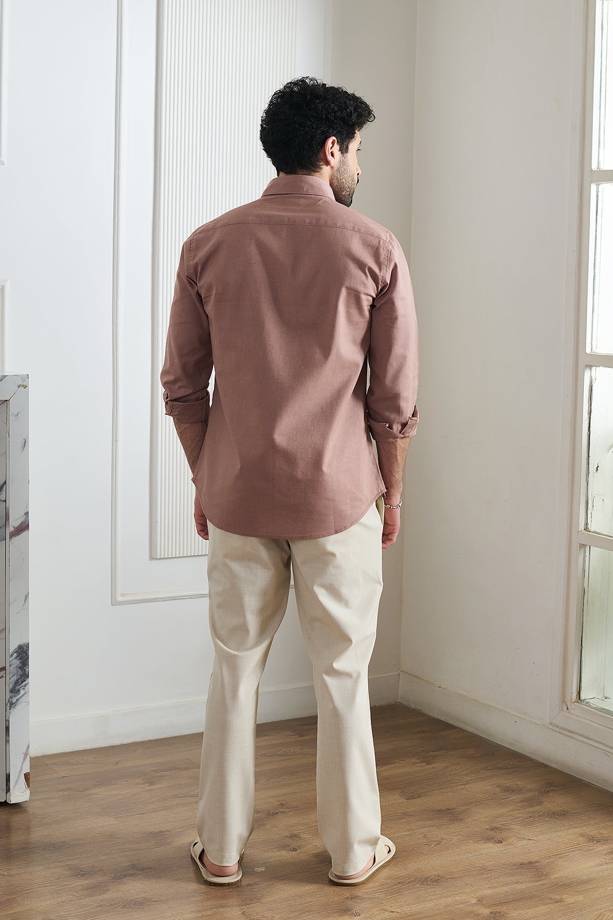 Pink Prose Cotton Linen Shirt - Regular fit