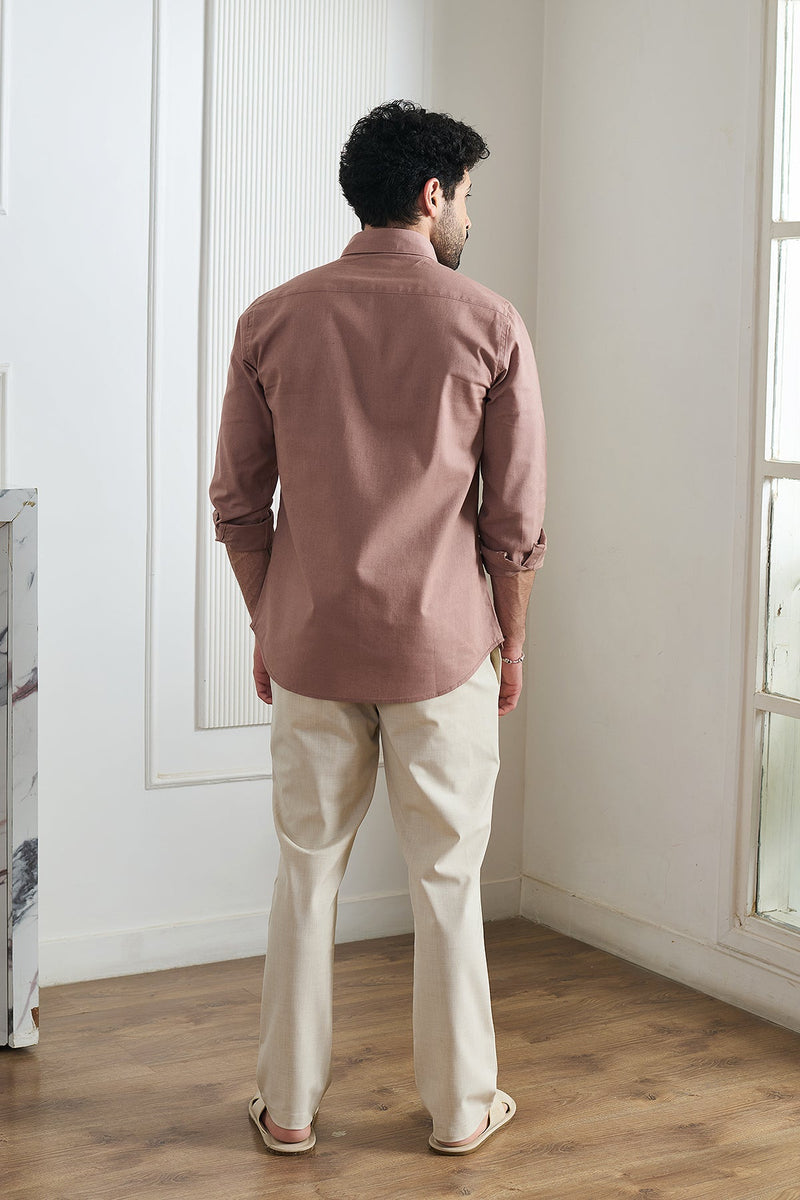 Pink Prose Cotton Linen Shirt - Regular fit