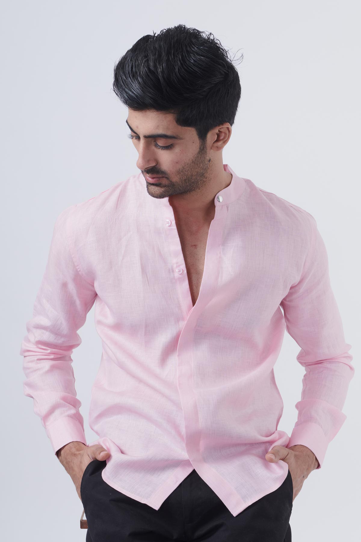 Rose Fog 100% Pure Linen Shirt - Regular fit