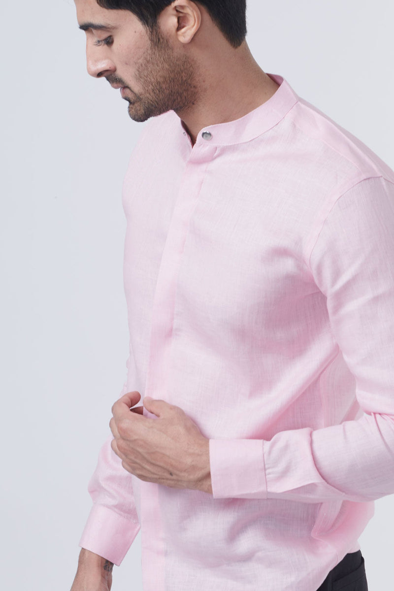 Rose Fog 100% Pure Linen Shirt - Regular fit