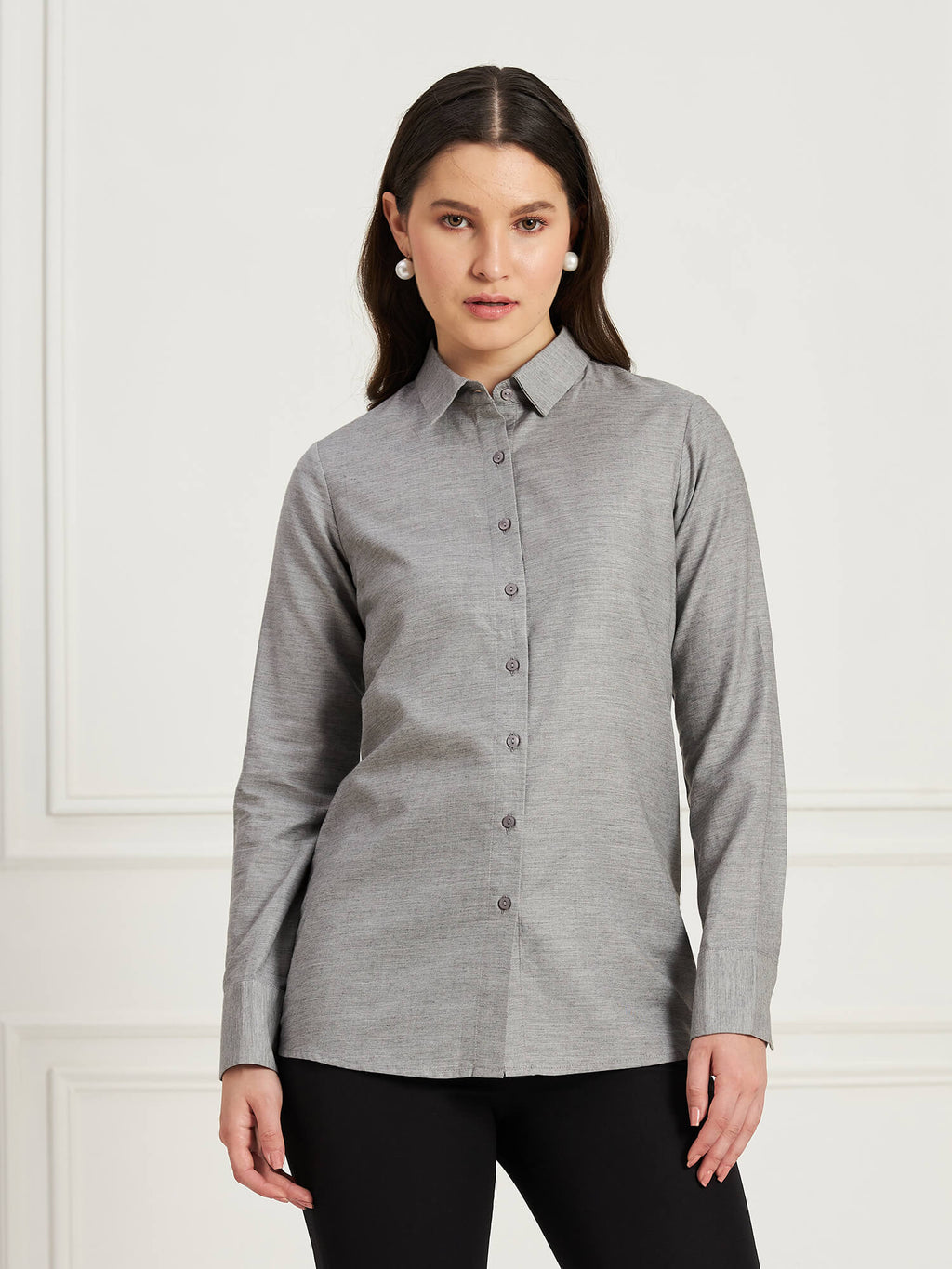 Pristine Button Down Shirt - Light Grey