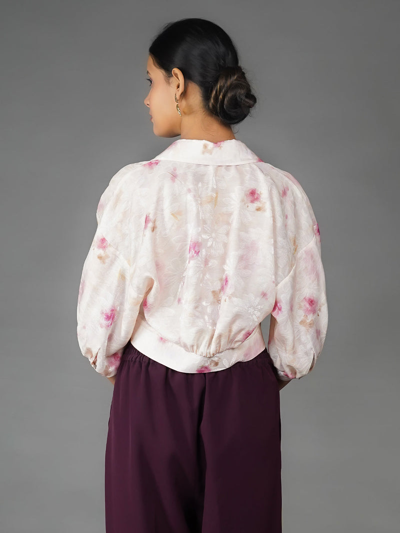 Multi Printed Abstract Flared Shrug