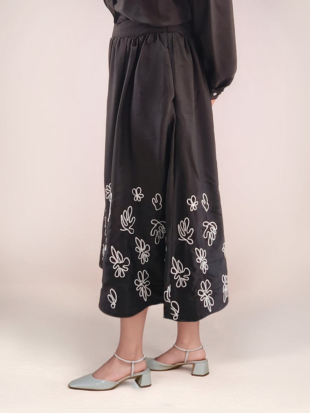 Black Embroidered Skirt