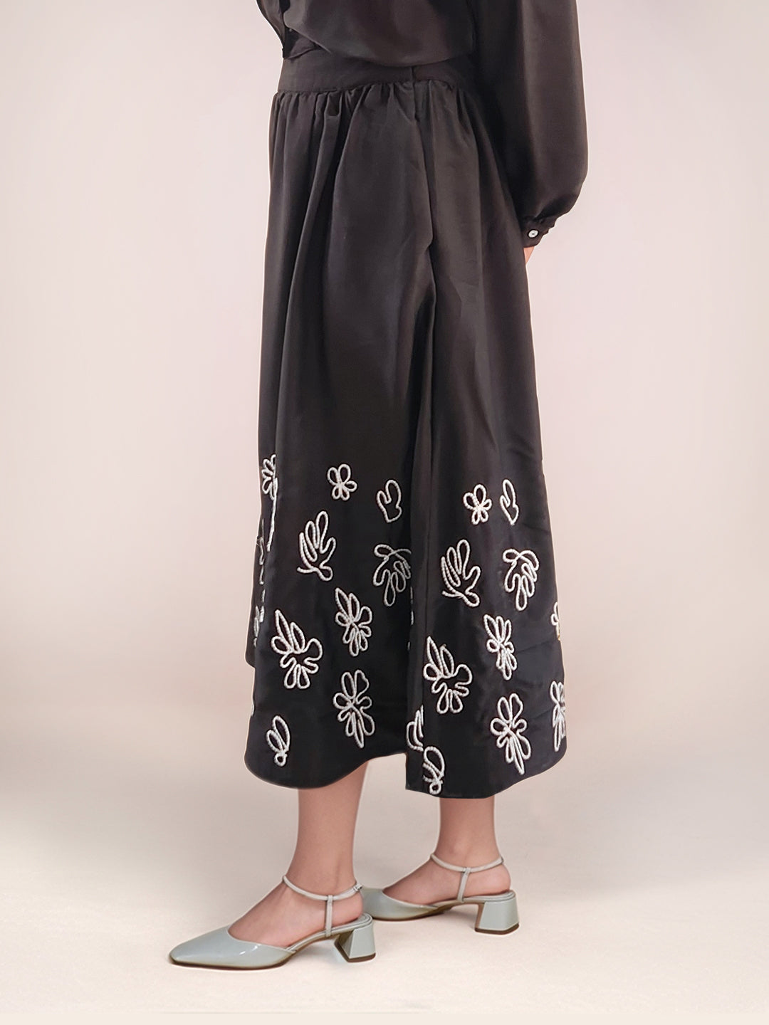 Black Embroidered Skirt