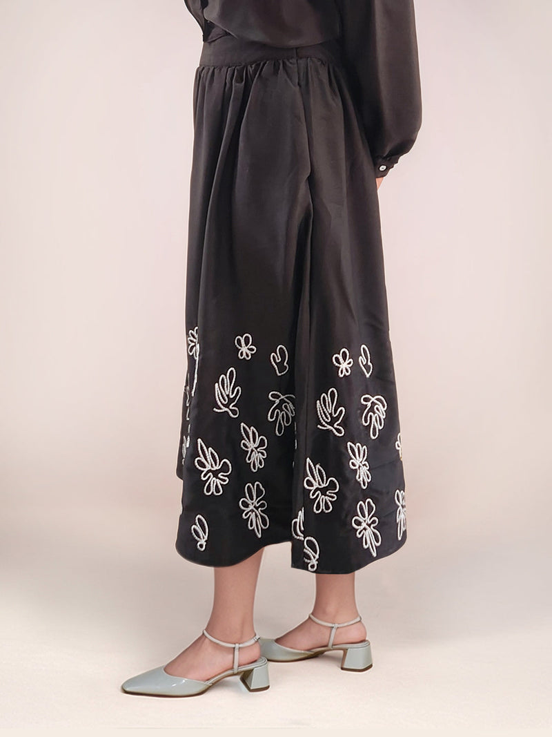Black Embroidered Skirt