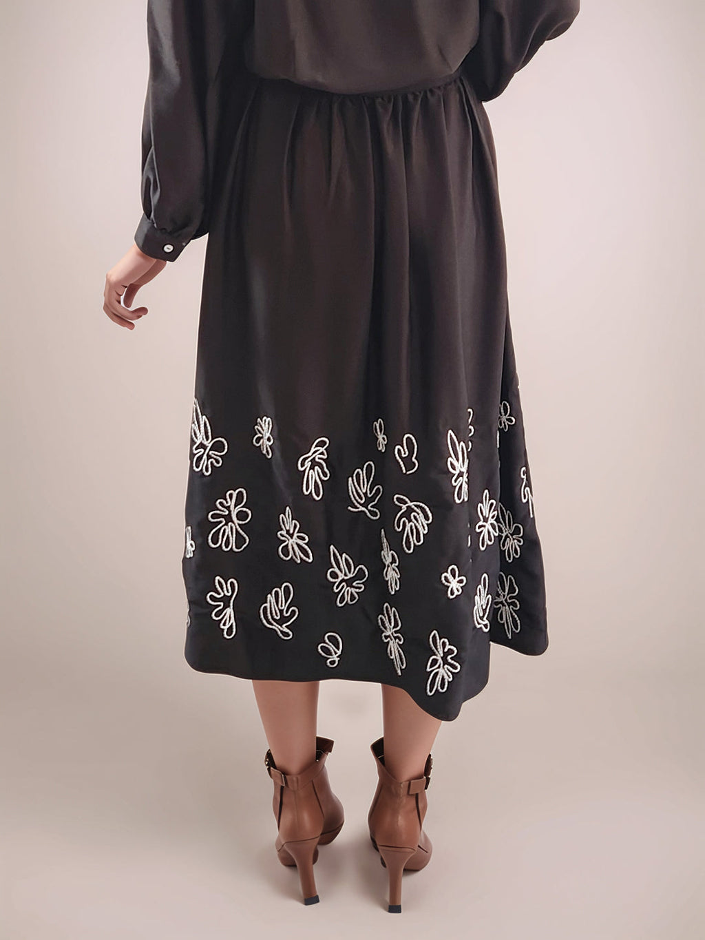 Black Embroidered Skirt