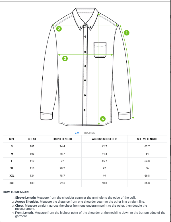 Size chart - product:intel