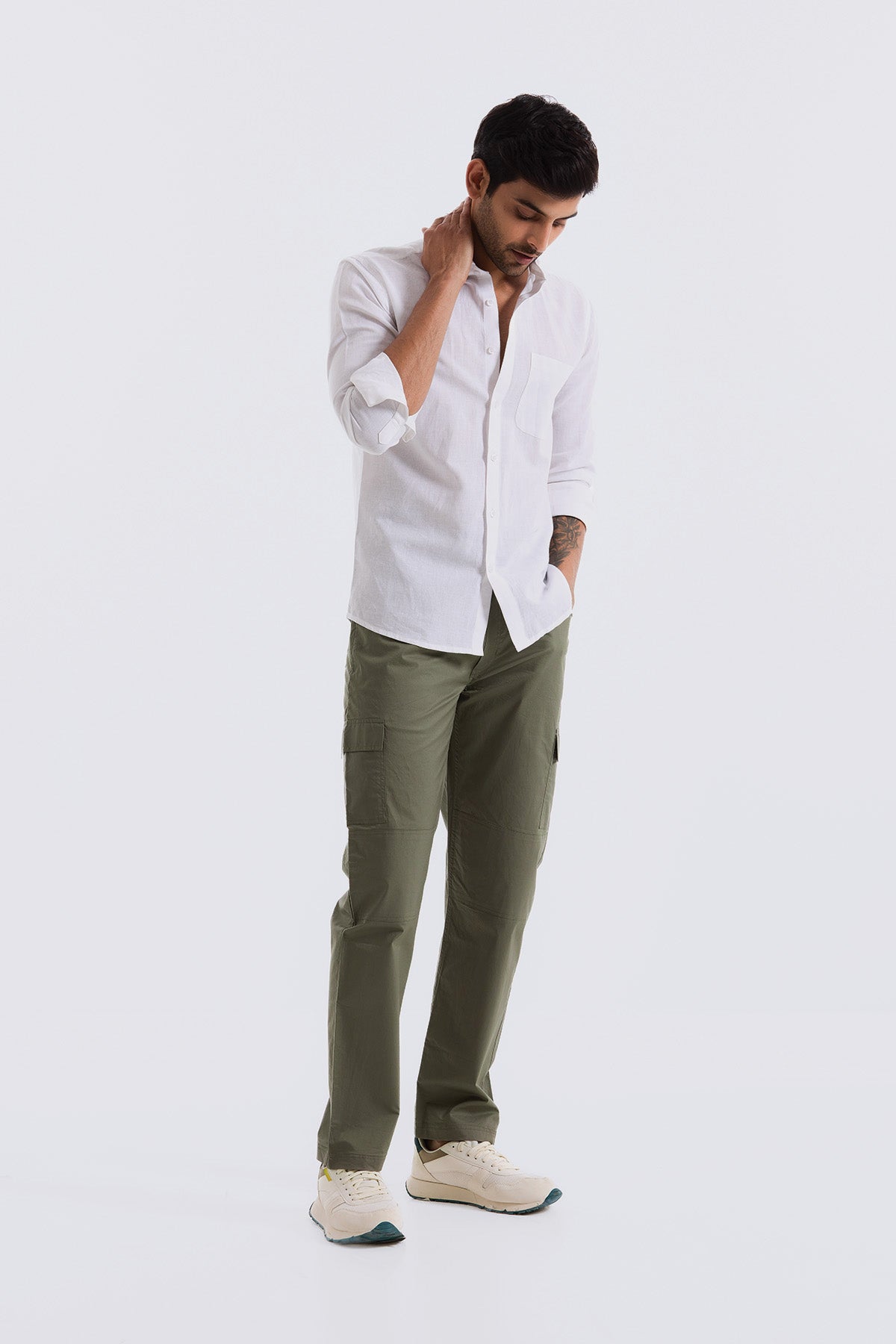 Spanish Green 2 way stretchable Air cargo - Regular fit