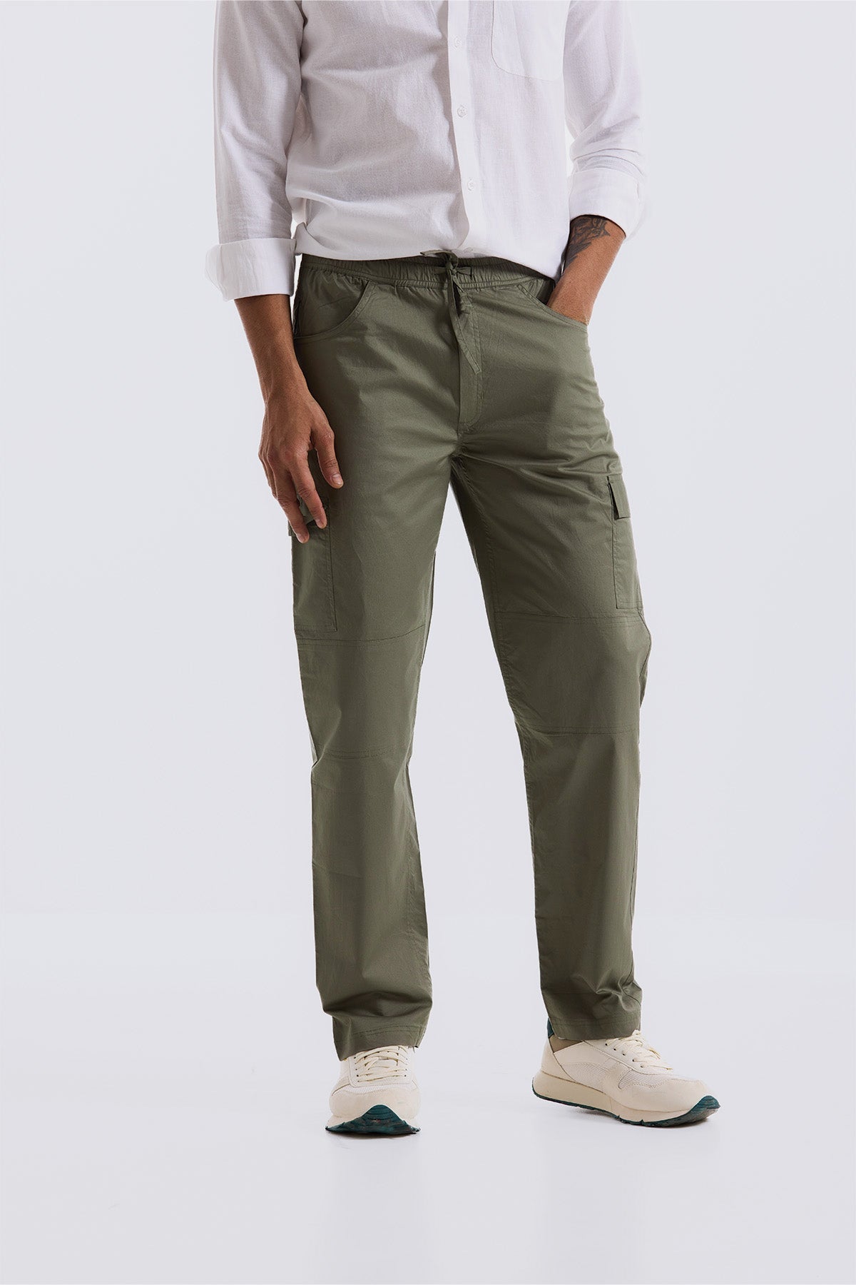 Spanish Green 2 way stretchable Air cargo - Regular fit