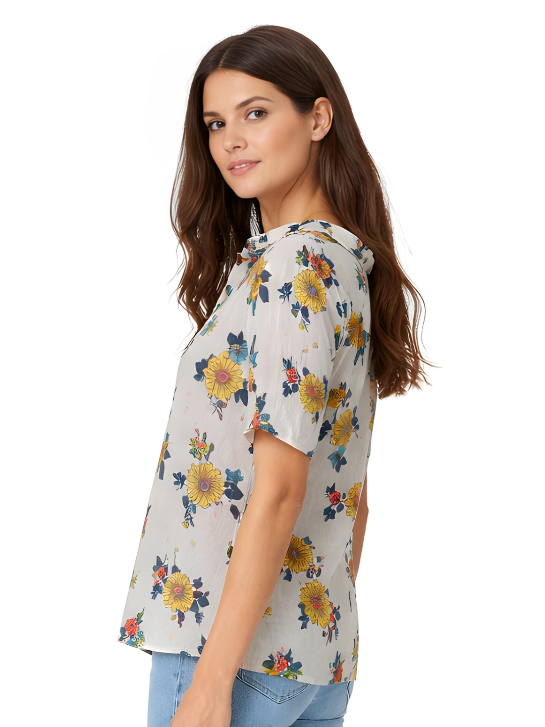 Multi Printed Short Sleeves Top