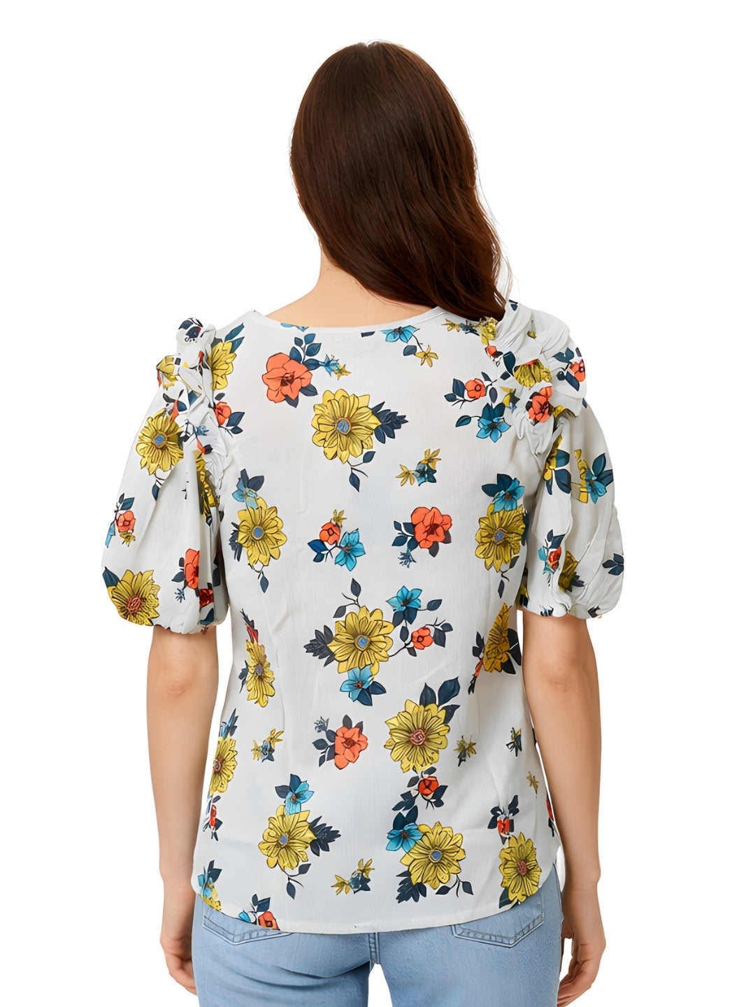 Multi Printed Short Sleeves Top