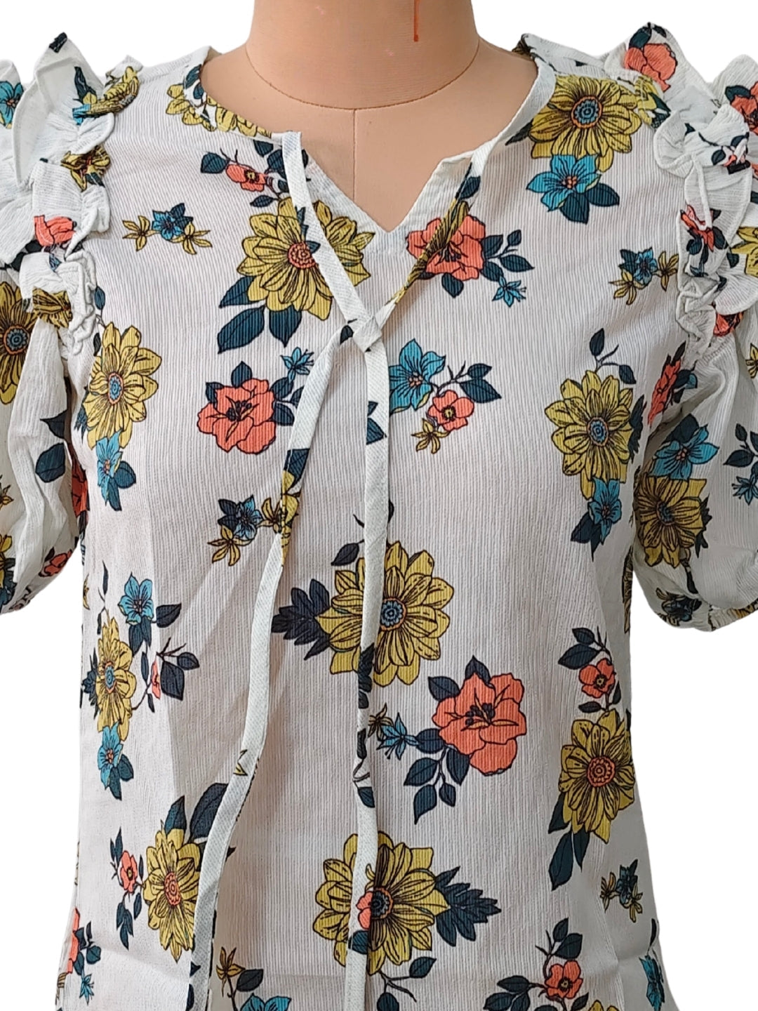 Multi Printed Short Sleeves Top