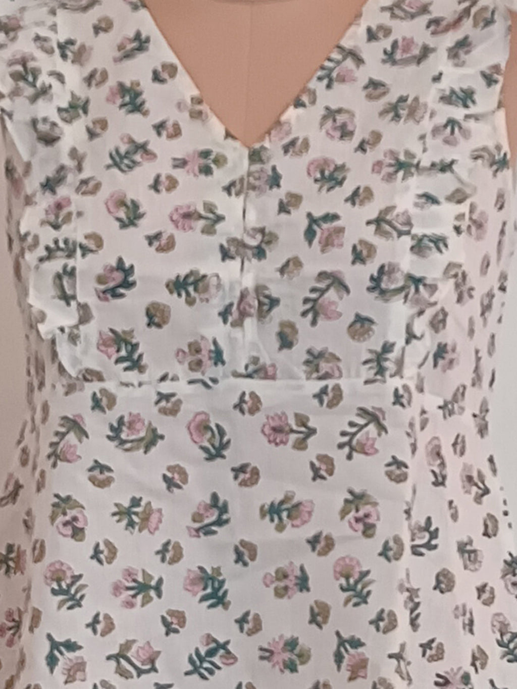 White Printed Sleeveless Top