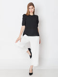 Black Textured Regular Fit Top
