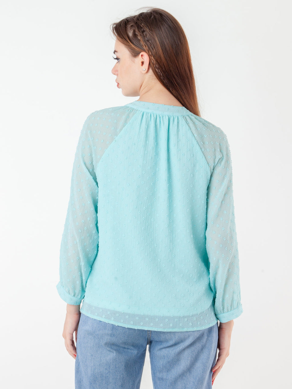 Blue Self Design Regular Top