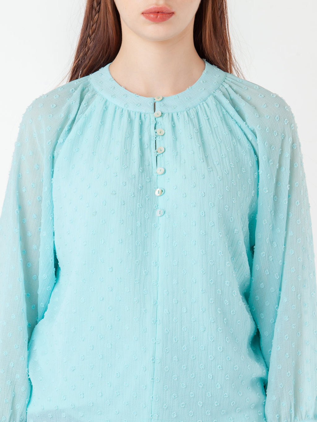 Blue Self Design Regular Top