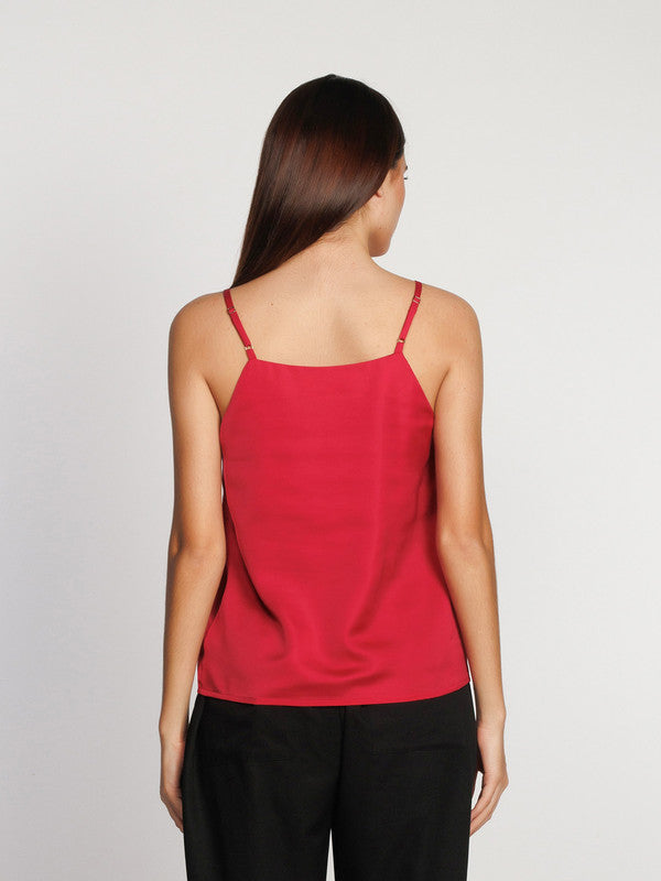 Maroon Solid Regular Tank Top