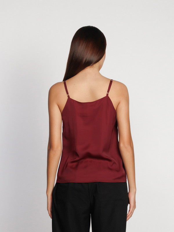 Red Solid Regular Tank Top