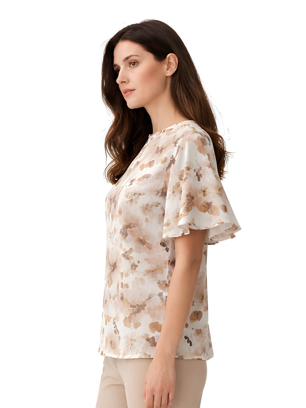 White Printed Short Sleeves Top