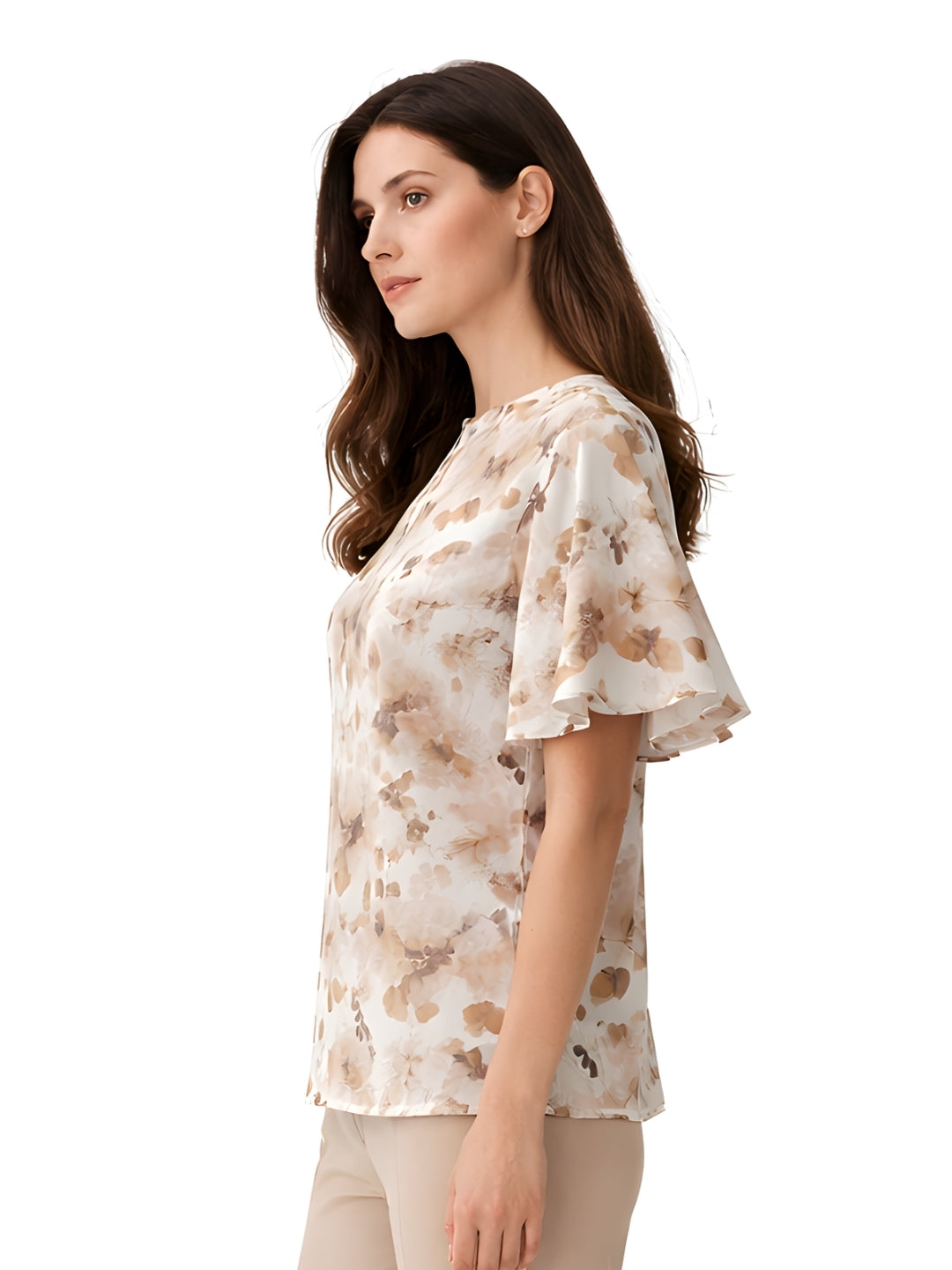 White Printed Short Sleeves Top