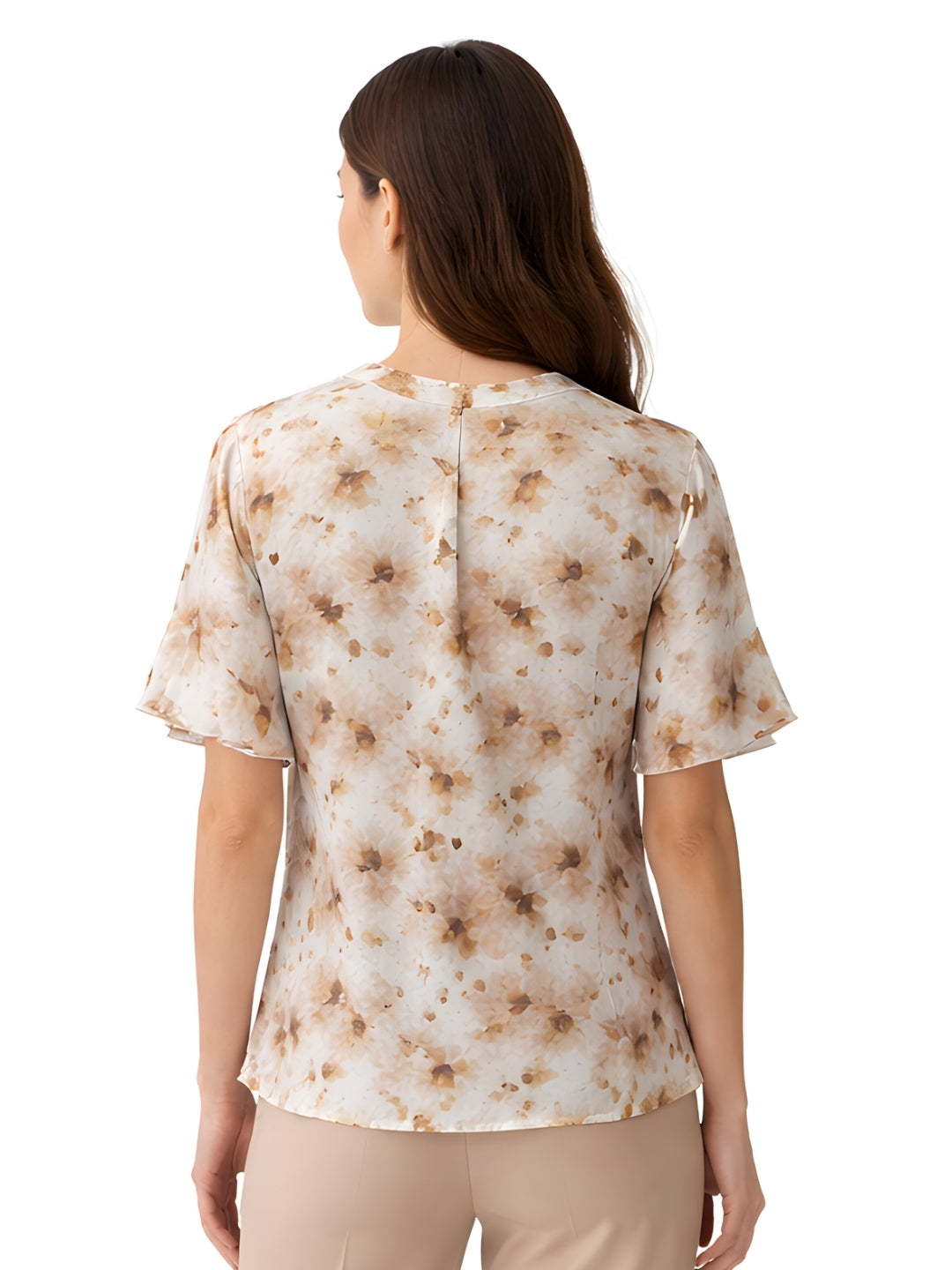 White Printed Short Sleeves Top