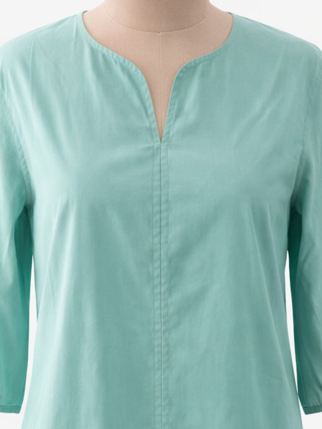 Sea Green Solid Elbow Sleeves Top