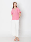Pink Solid Regular Fit Top