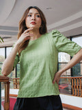 Green Solid Straight Top