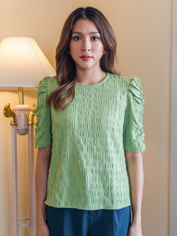 Green Solid Straight Top