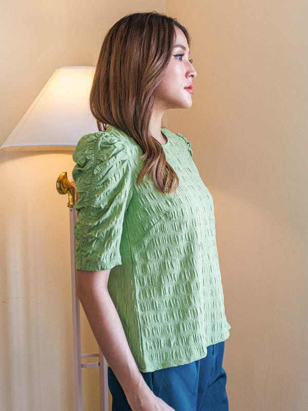 Green Solid Straight Top