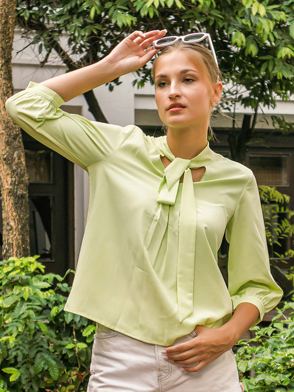 Green Solid Basic Top
