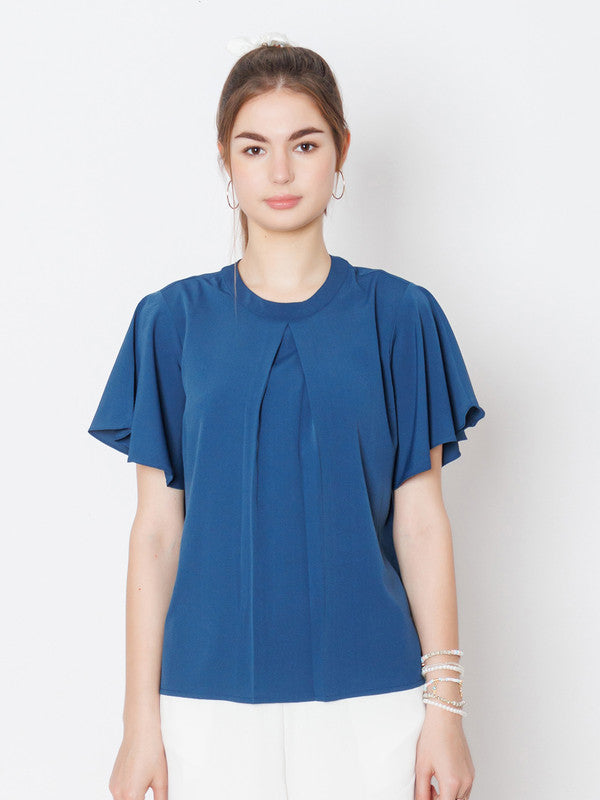 Navy Solid A-Line Top