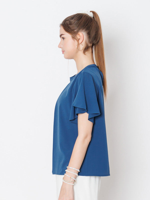 Navy Solid A-Line Top
