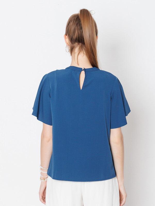 Navy Solid A-Line Top