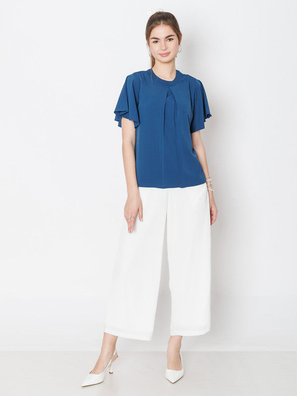 Navy Solid A-Line Top