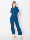 Blue Solid Basic Shirt