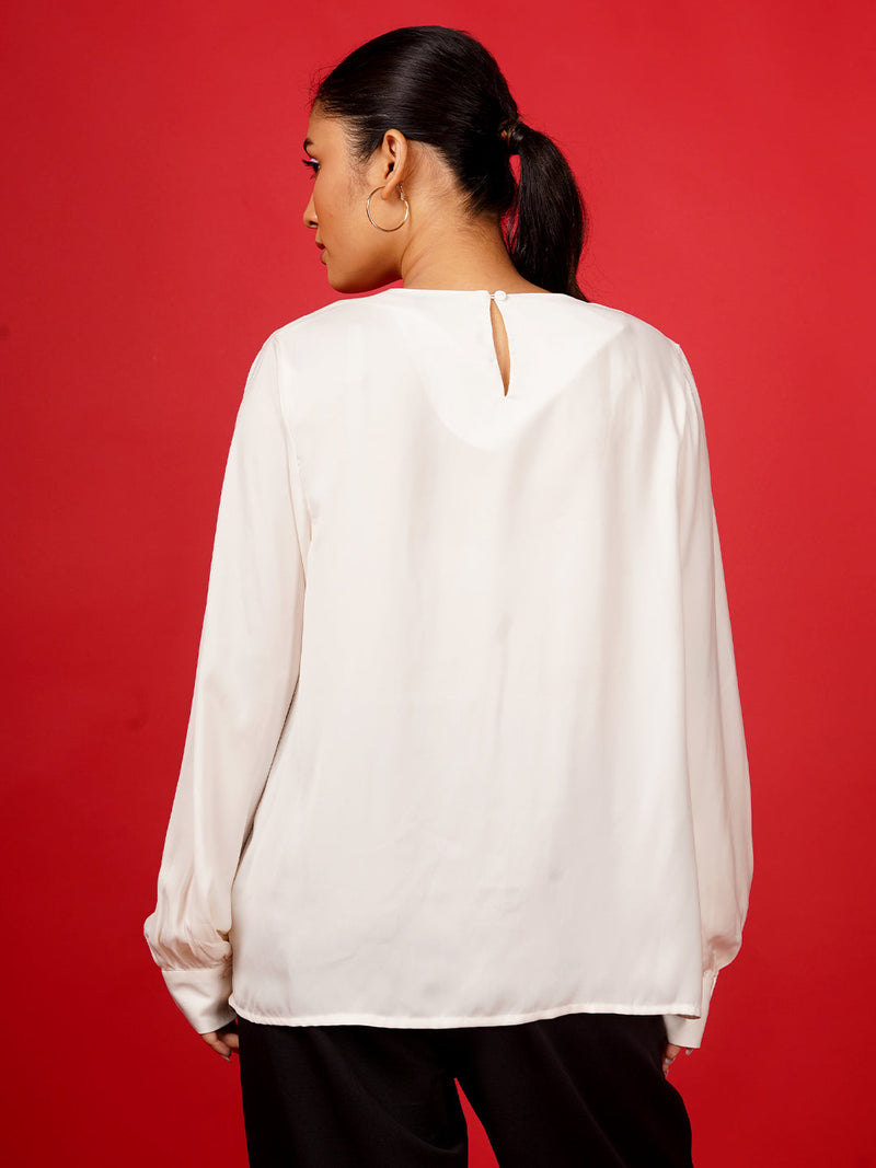 Off White Plain Basic Top