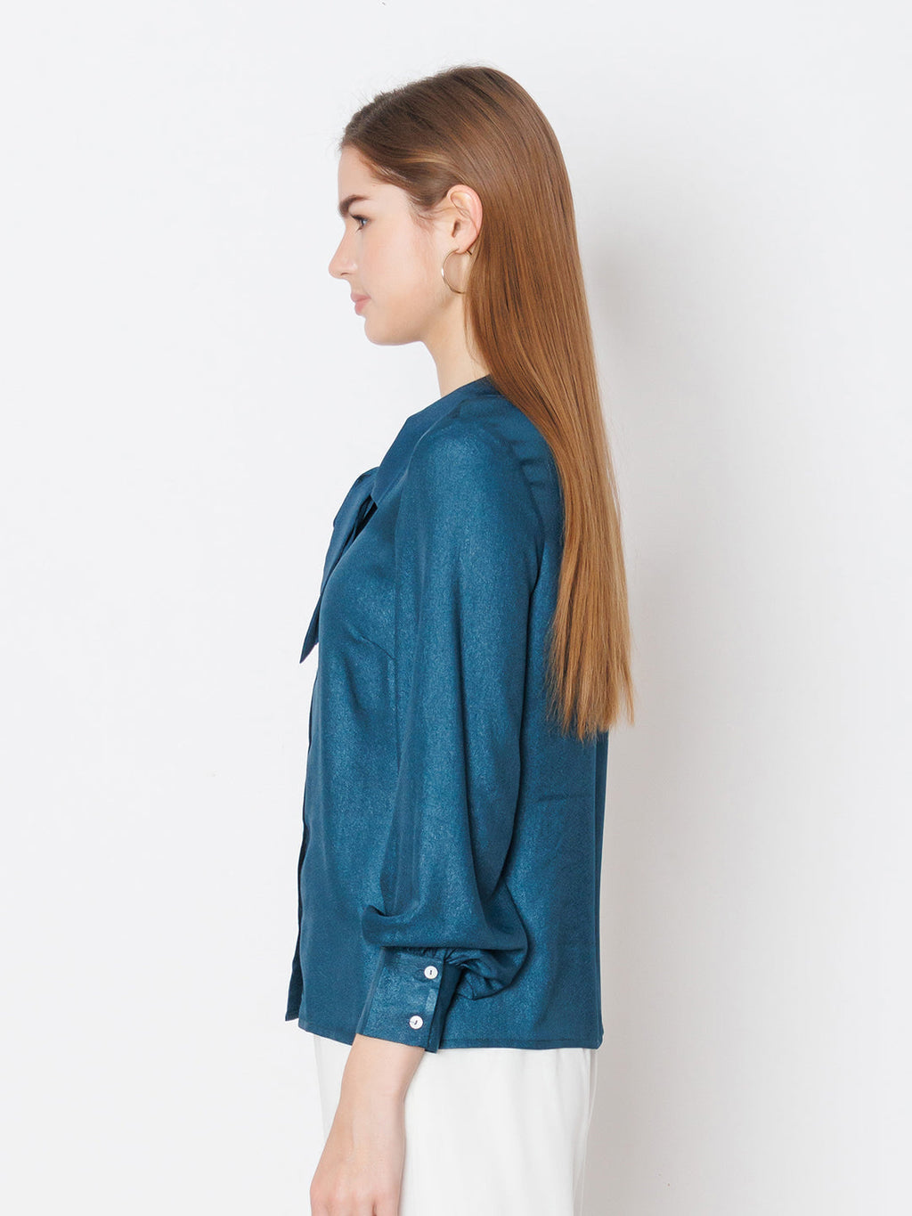 Blue Solid Basic Tie Up Shirt