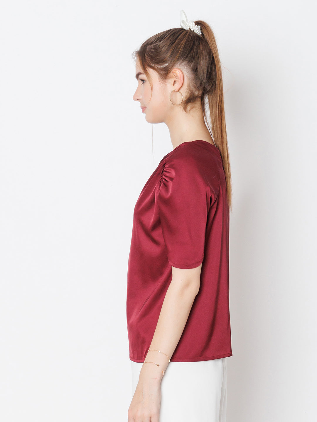 Red Solid Basic Top