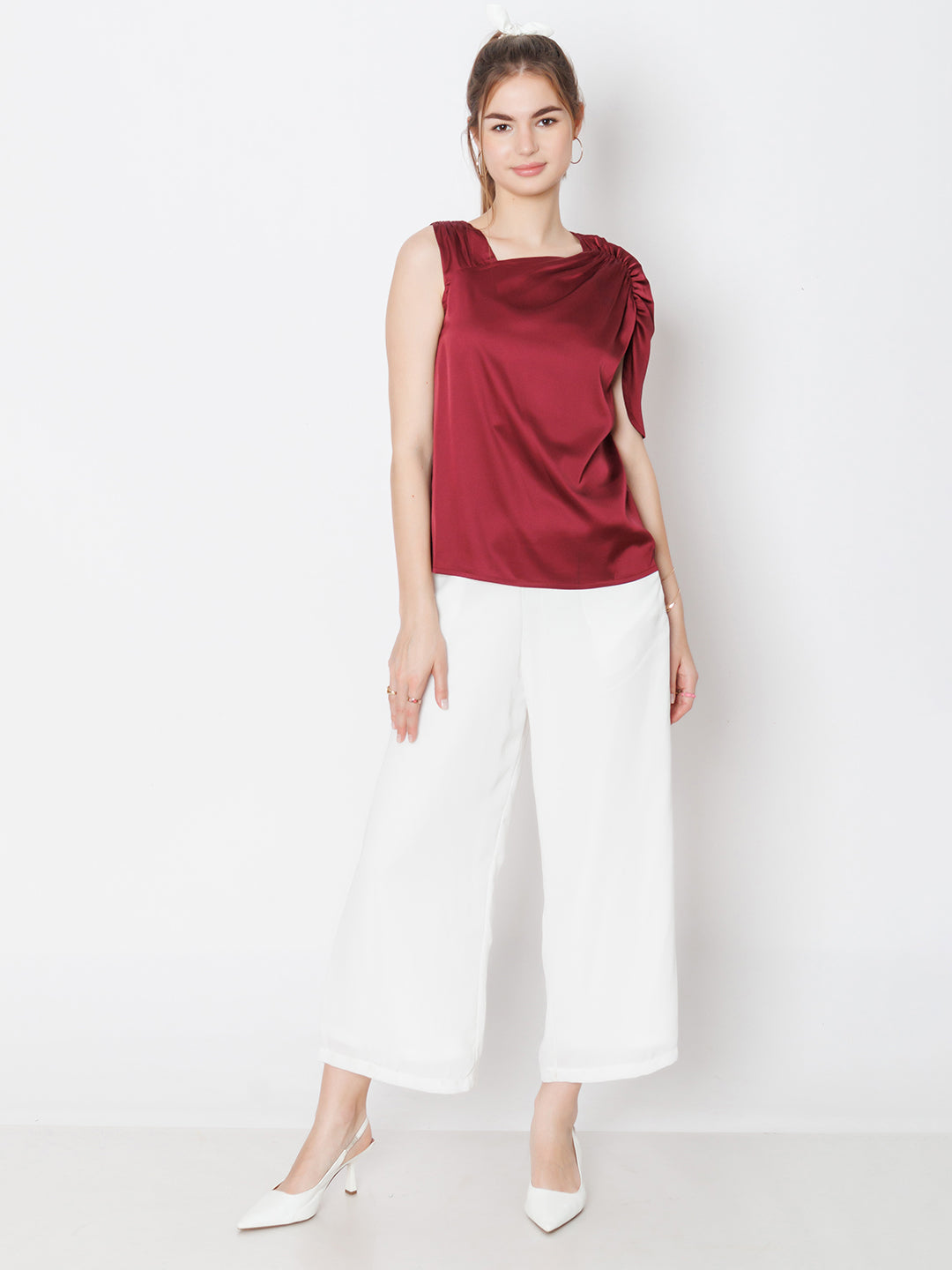 Red Solid Basic Top
