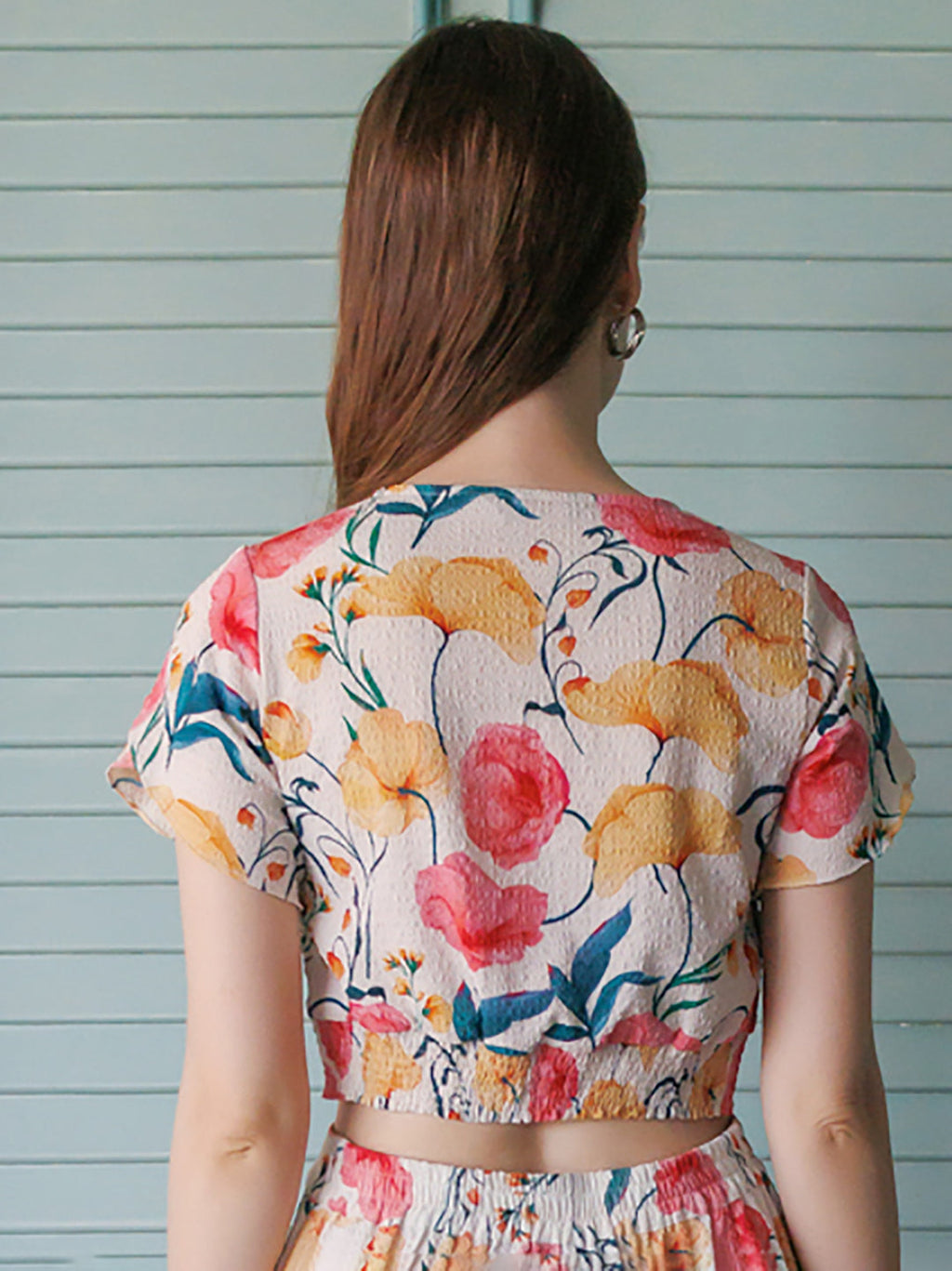 Off-White Tropical Print Blouson Top