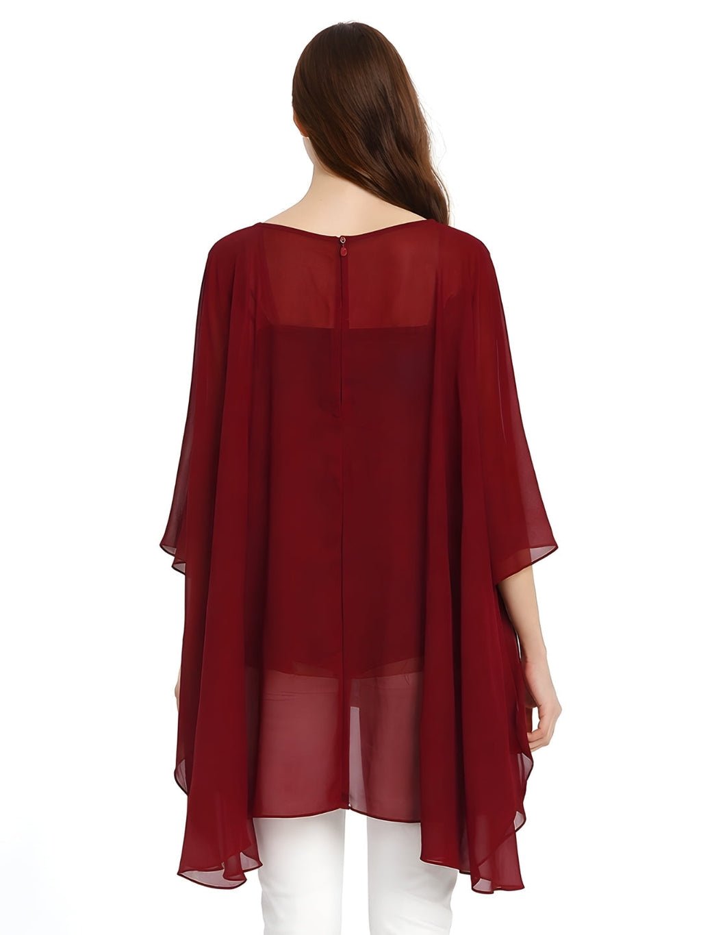Maroon Embellished Long Top