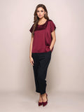 Maroon Solid Basic Top