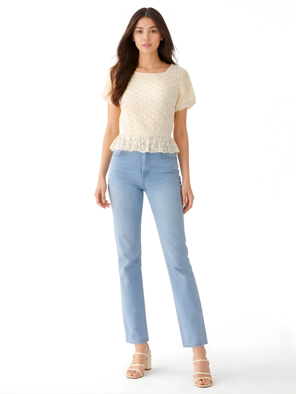 Off White Lace Short Top