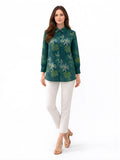 Green Floral Long Shirts
