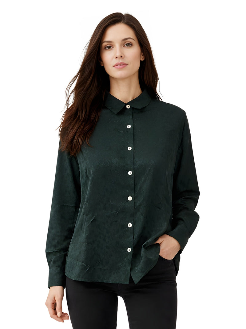 Green Textured Long Shirts