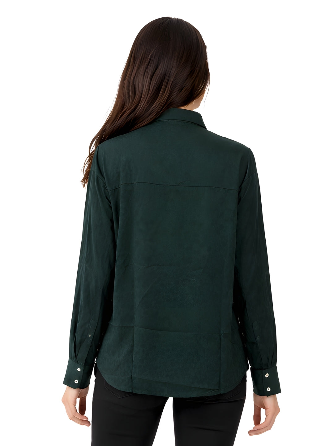 Green Textured Long Shirts
